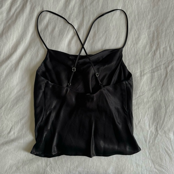 ZARA SATIN EFFECT CAMISOLE XS BLACK - Picture 5 of 11